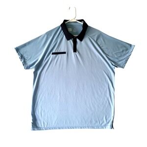 Three Sixty Six Mens XL Polo Golf Shirt Blue Short Sleeve Performance Stretch